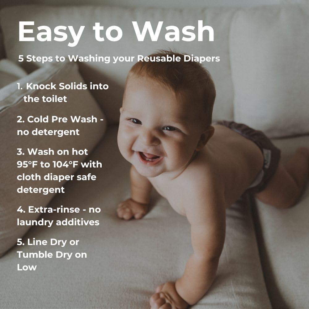 Paquete de 7 Pañales de Tela Nora Ajustables 4.5-15.9 kg