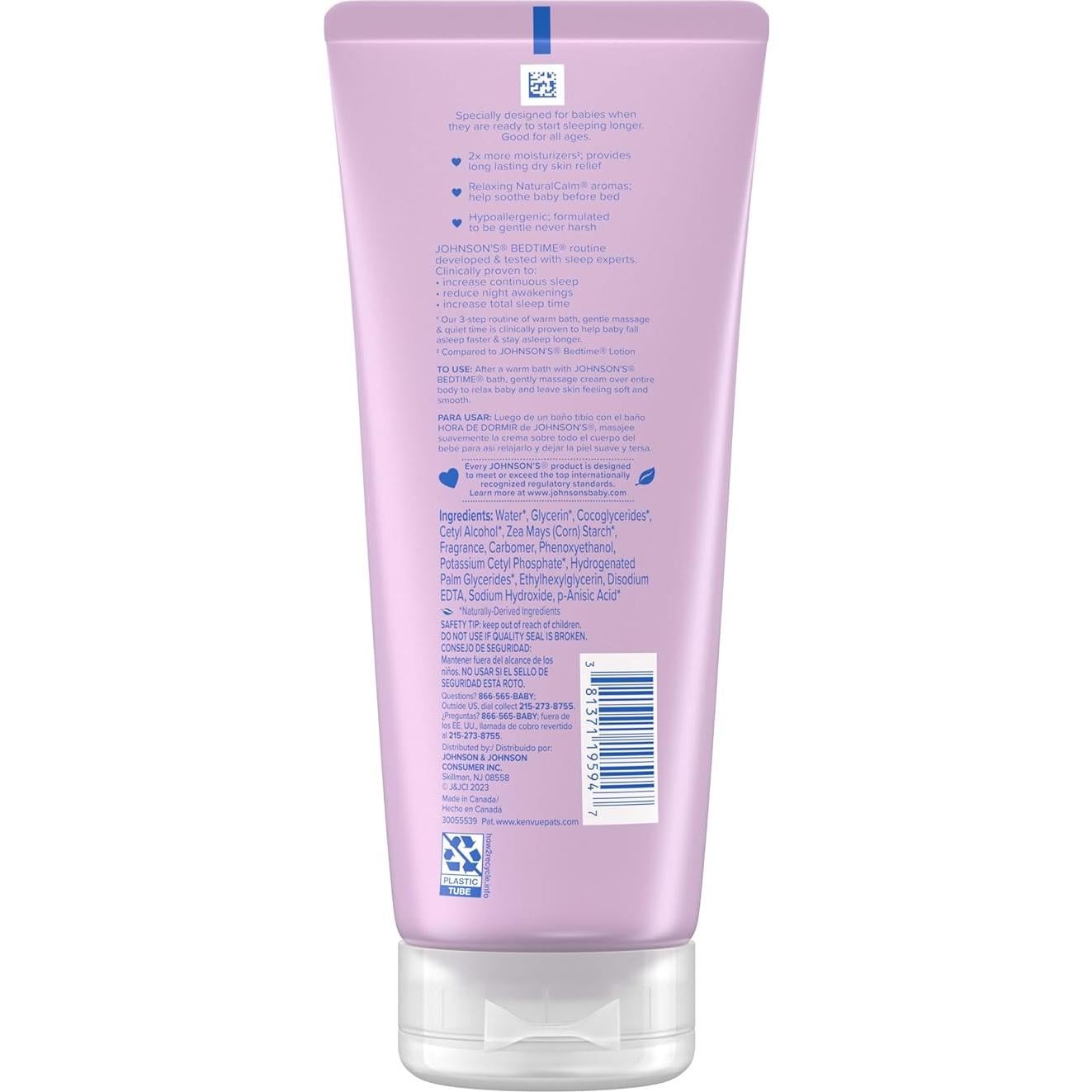 Crema Hidratante para Bebés Johnson's Bedtime 236.6 ml