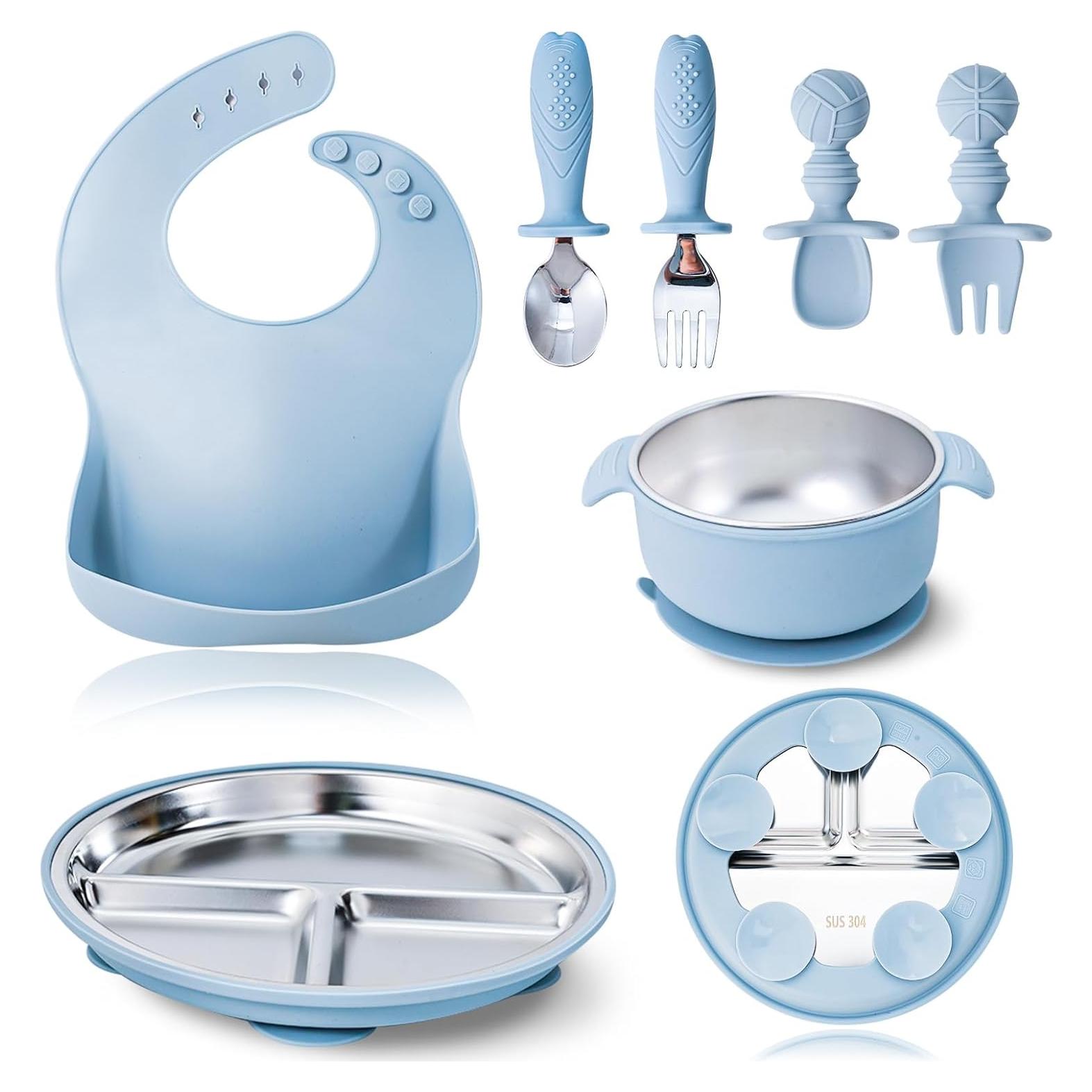 Juego de Alimentación para Bebés HORNORM 7 Piezas Acero Inoxidable