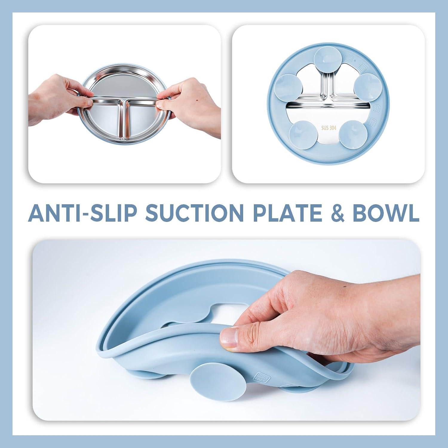 Juego de Alimentación para Bebés HORNORM 7 Piezas Acero Inoxidable