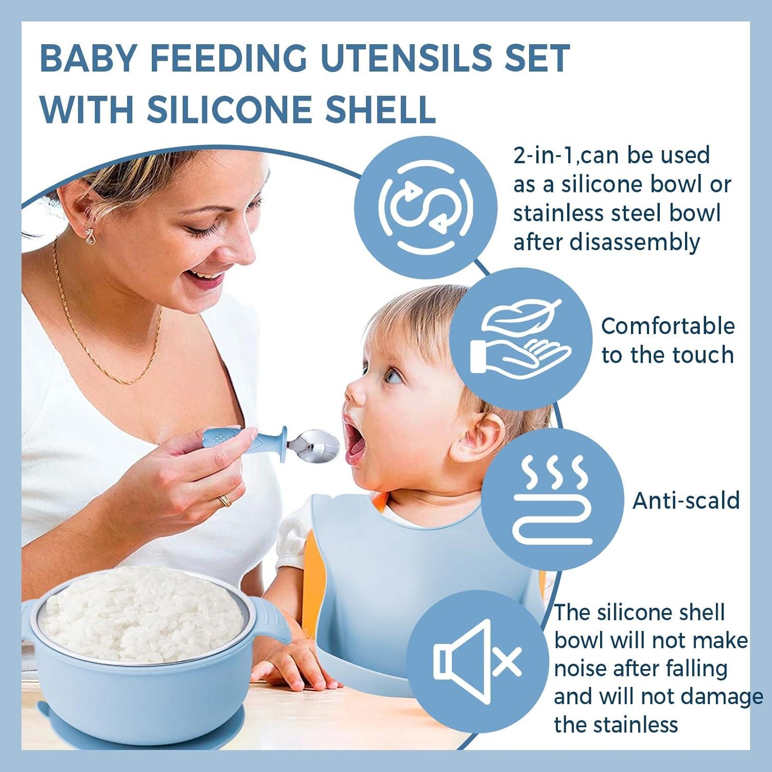Juego de Alimentación para Bebés HORNORM 7 Piezas Acero Inoxidable
