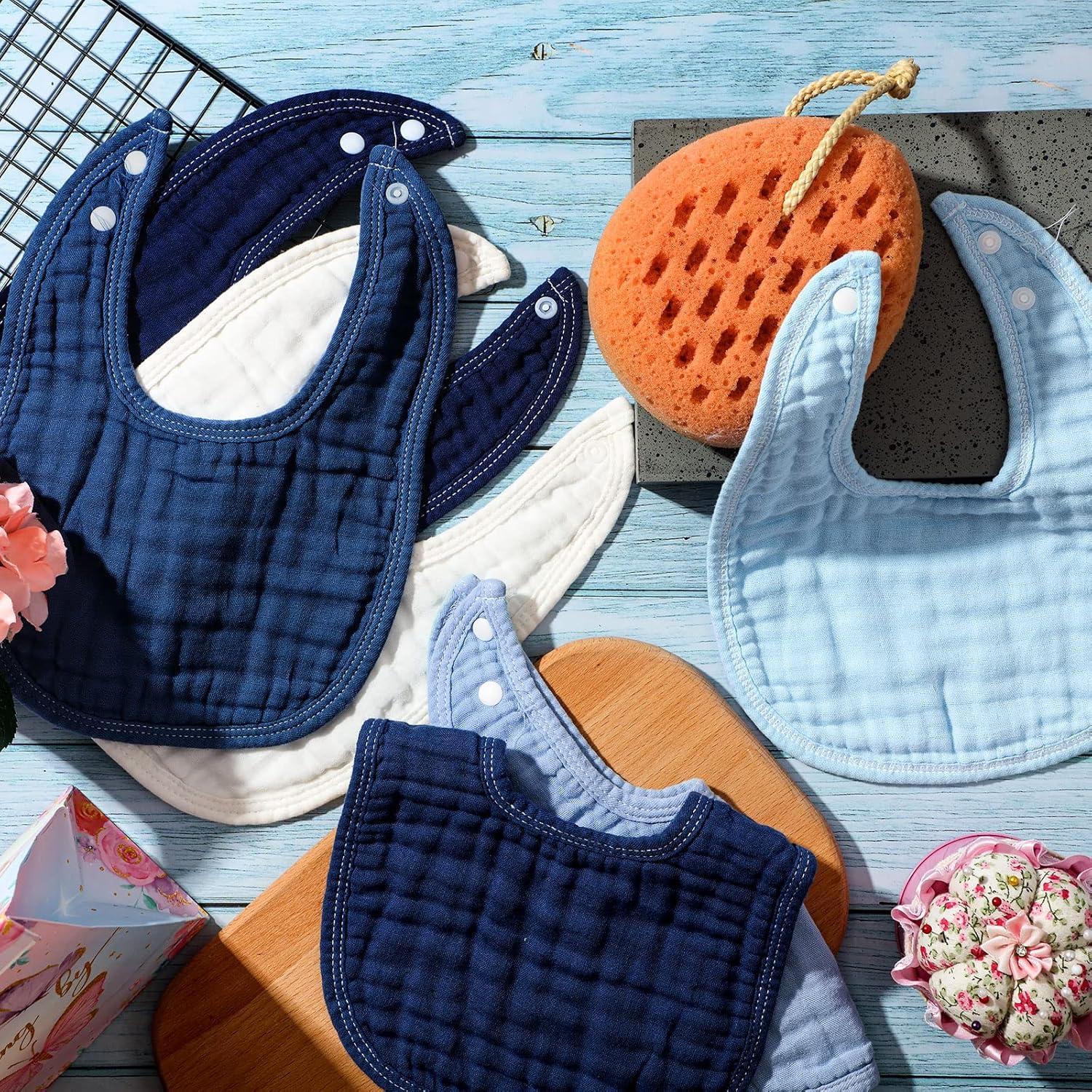 Baberos de Muselina Frienda 6 Pcs Algodón Azul 30x21 cm