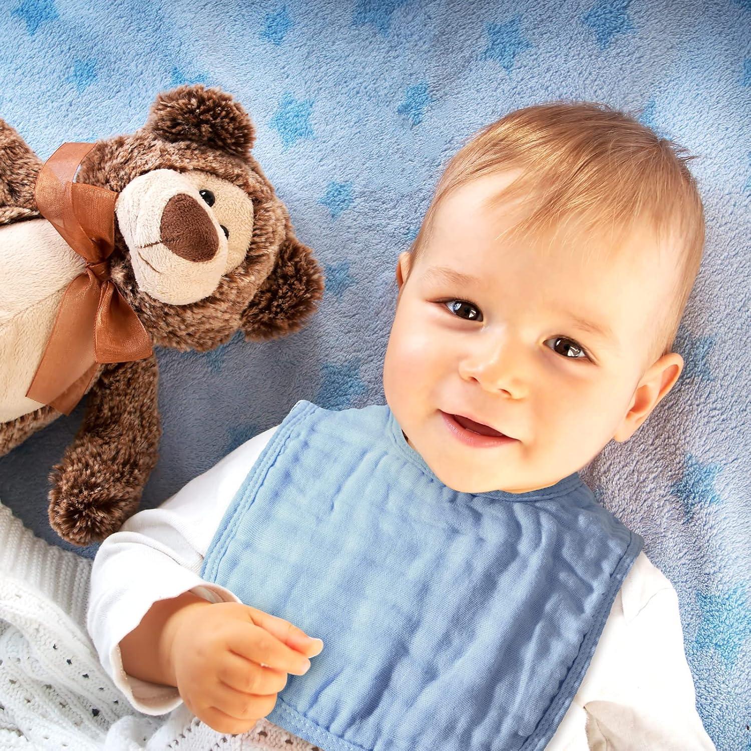 Baberos de Muselina Frienda 6 Pcs Algodón Azul 30x21 cm