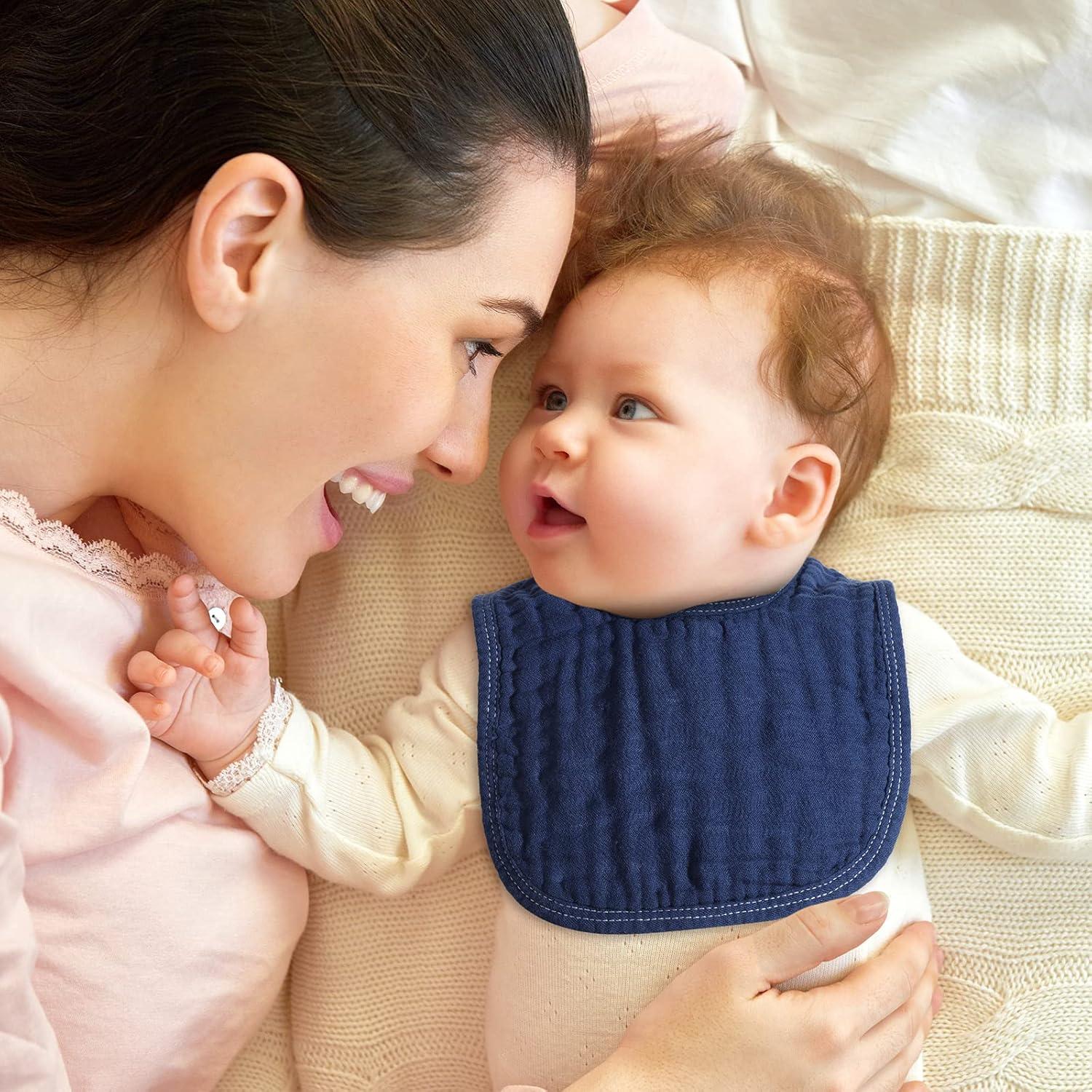 Baberos de Muselina Frienda 6 Pcs Algodón Azul 30x21 cm