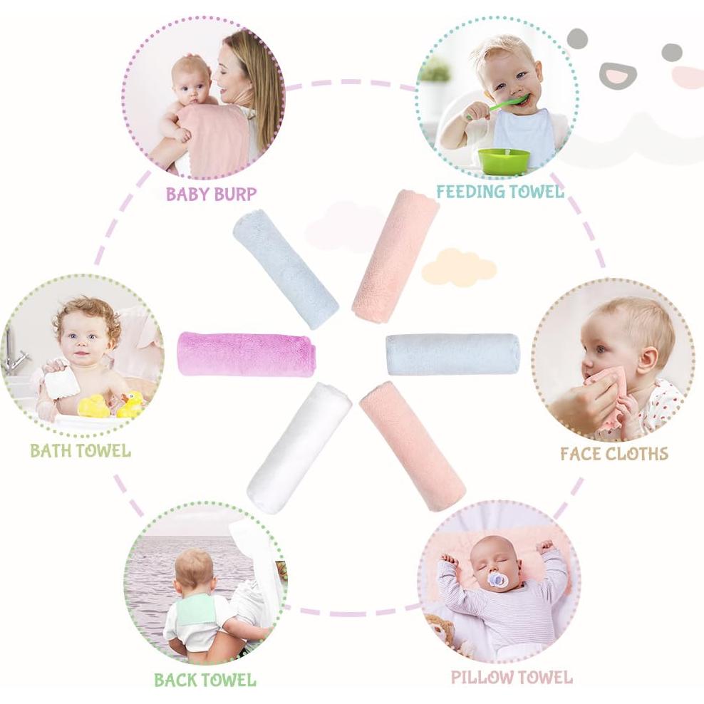 Paños de Eructo Orighty - 8 Unidades Microfibra Coral 30.5x40.6cm