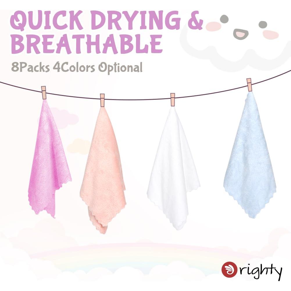 Paños de Eructo Orighty - 8 Unidades Microfibra Coral 30.5x40.6cm