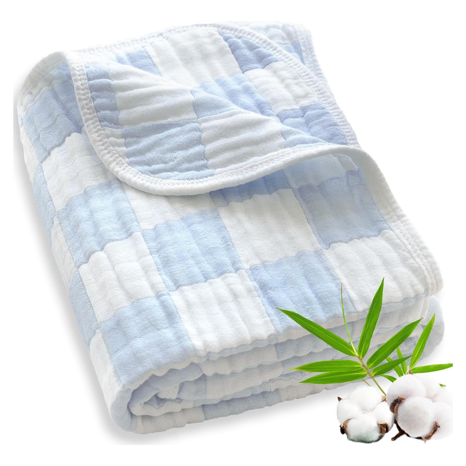 Manta de Muselina BEILIMU 109x109 cm Algodón y Rayón Azul