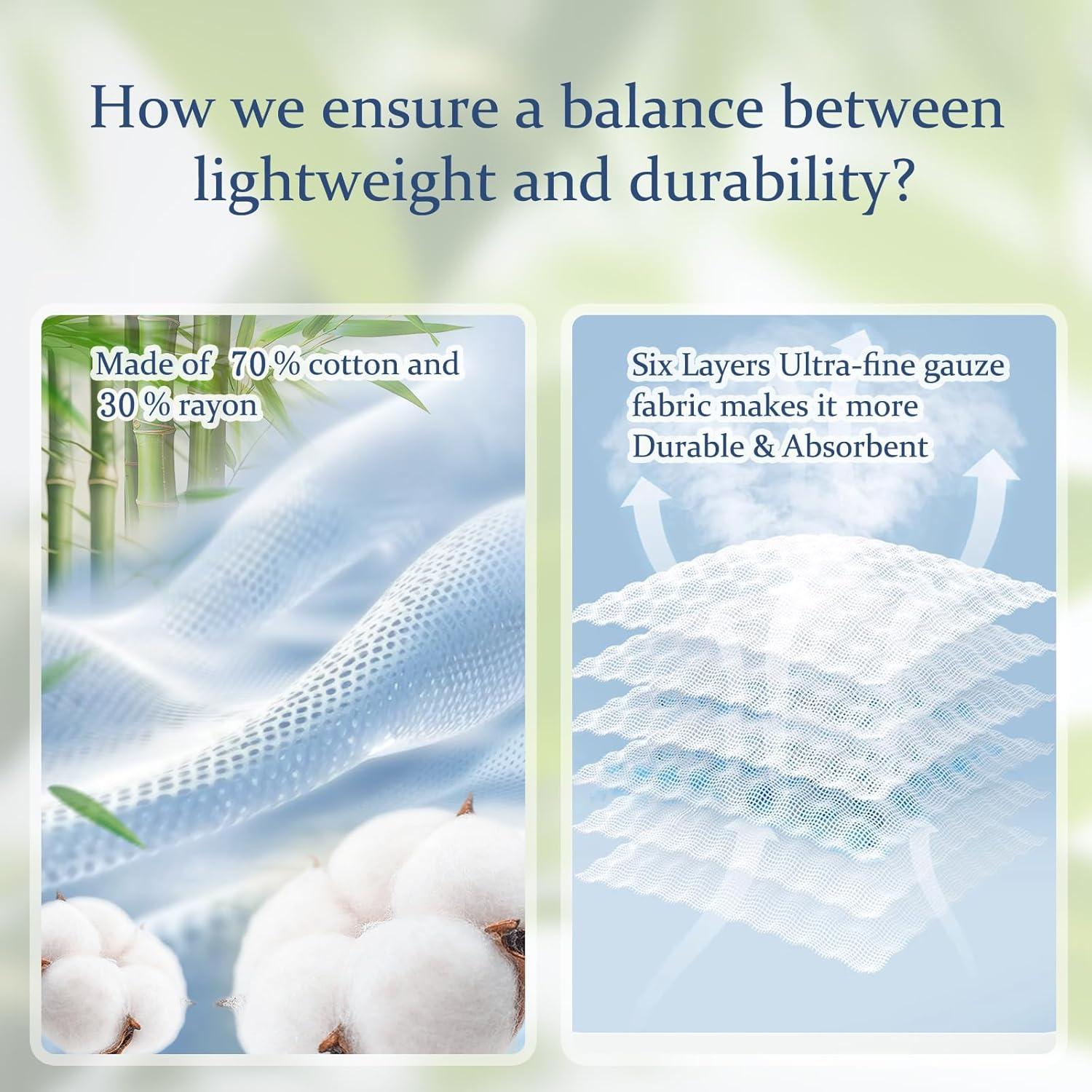 Manta de Muselina BEILIMU 109x109 cm Algodón y Rayón Azul