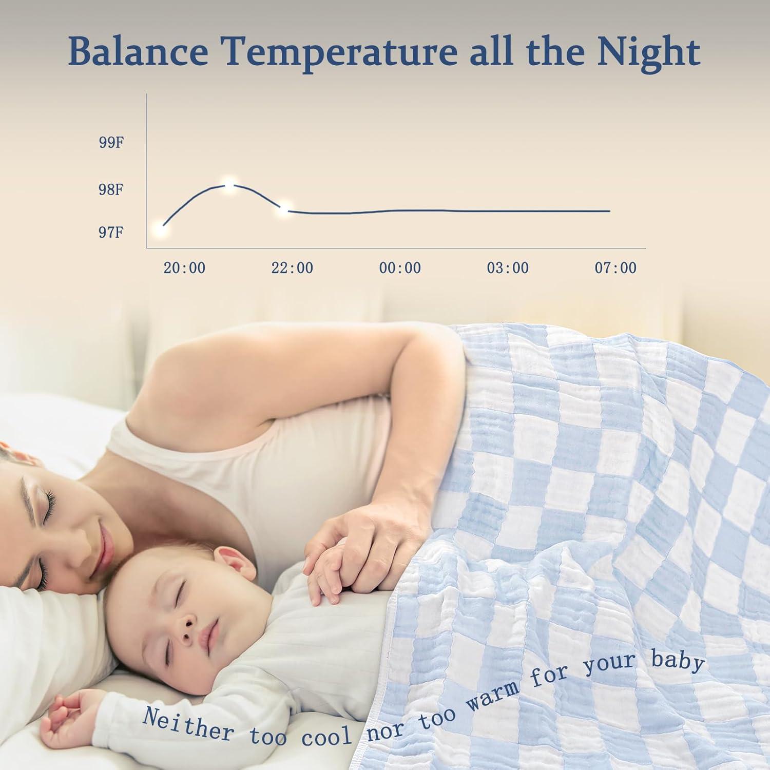 Manta de Muselina BEILIMU 109x109 cm Algodón y Rayón Azul