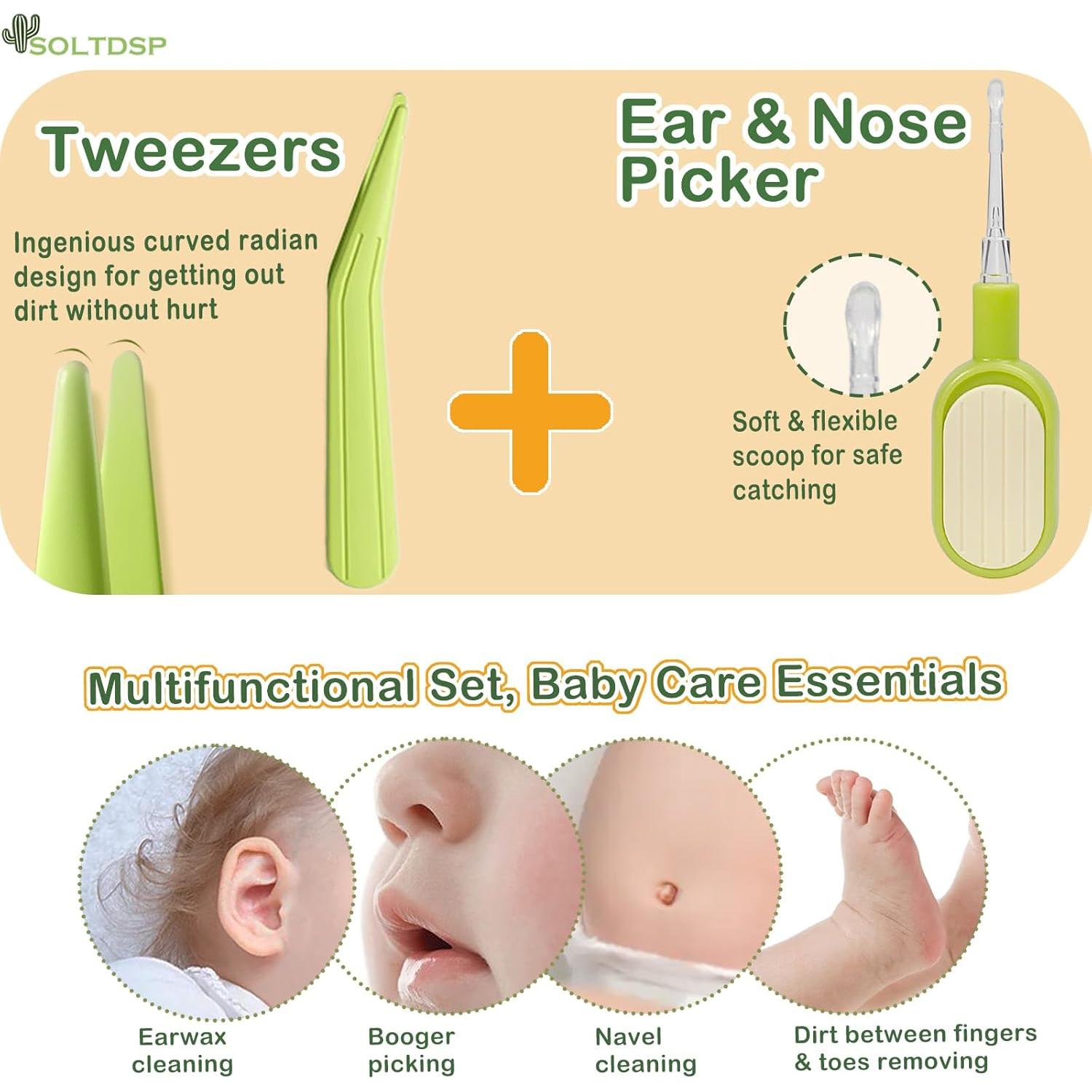 Kit de Uñas para Bebés 5 en 1 Soltdsp Verde con Estuche