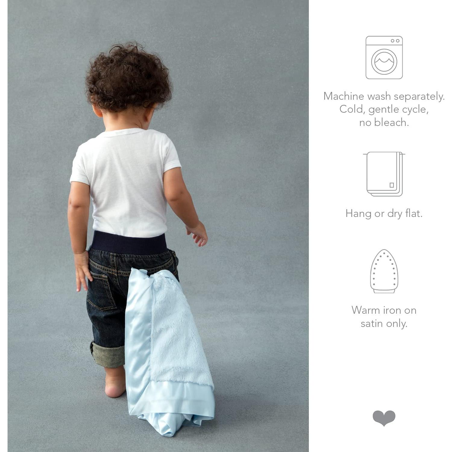 Manta para Bebé Little Giraffe 43x43 cm Chenille Satin Azul