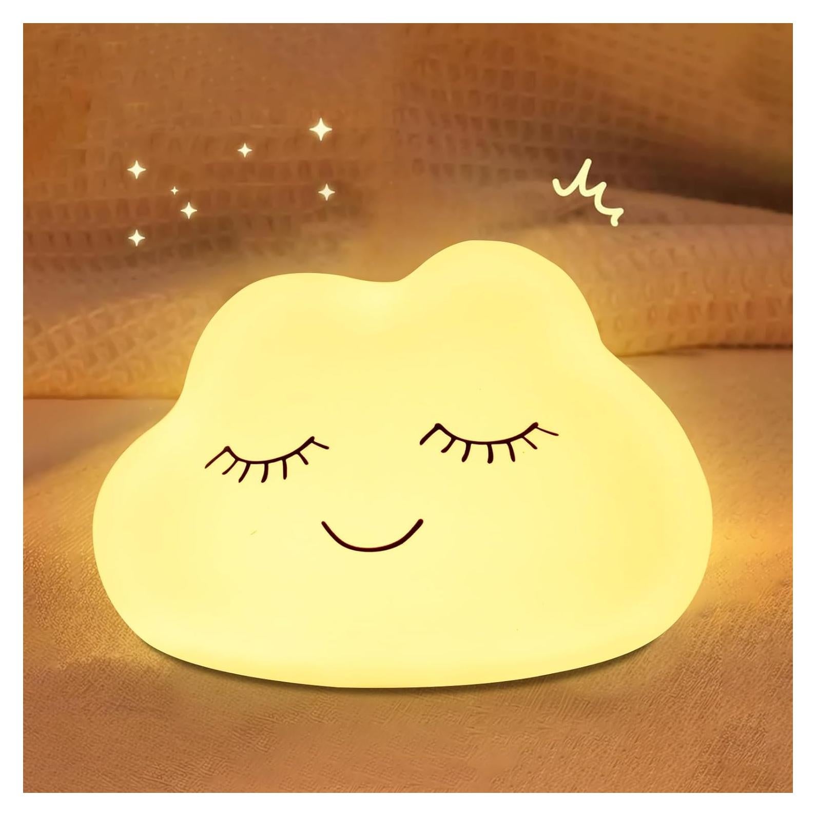 Luz Nocturna Nube Linda Nawchedo 12cm Recargable 7 Colores