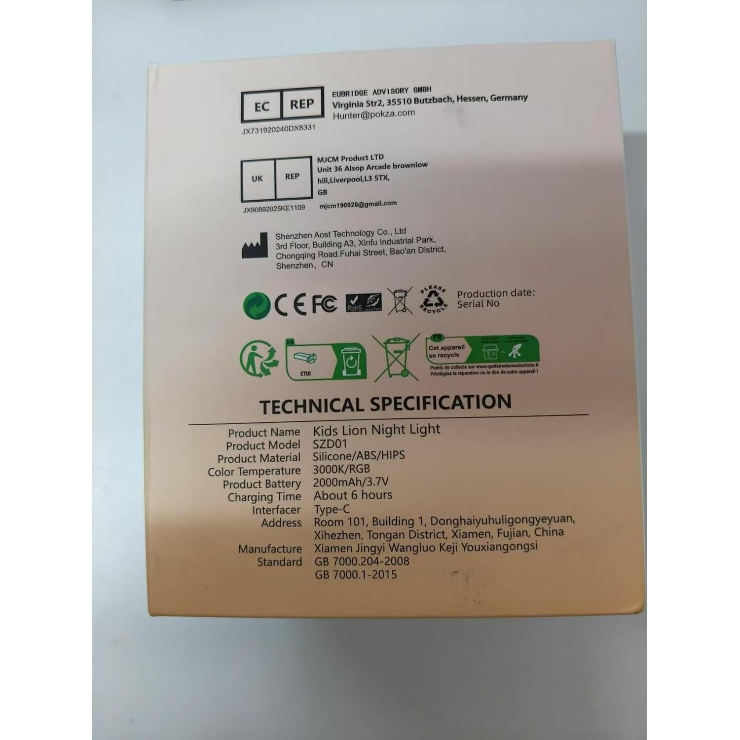 Luz Nocturna Nube Linda Nawchedo 12cm Recargable 7 Colores