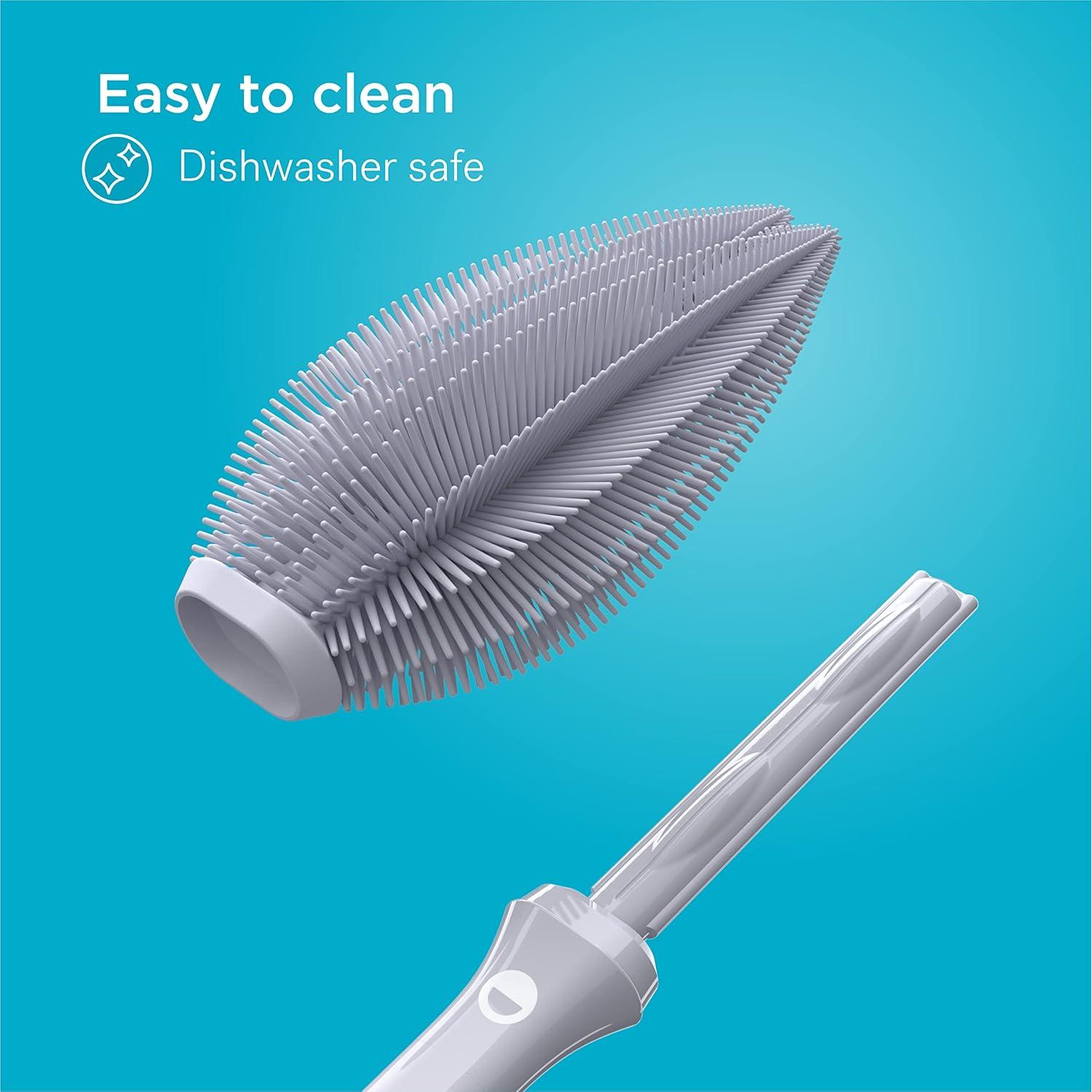 Cepillo de Botellas Smilo de Silicona Punta Doble - Gris