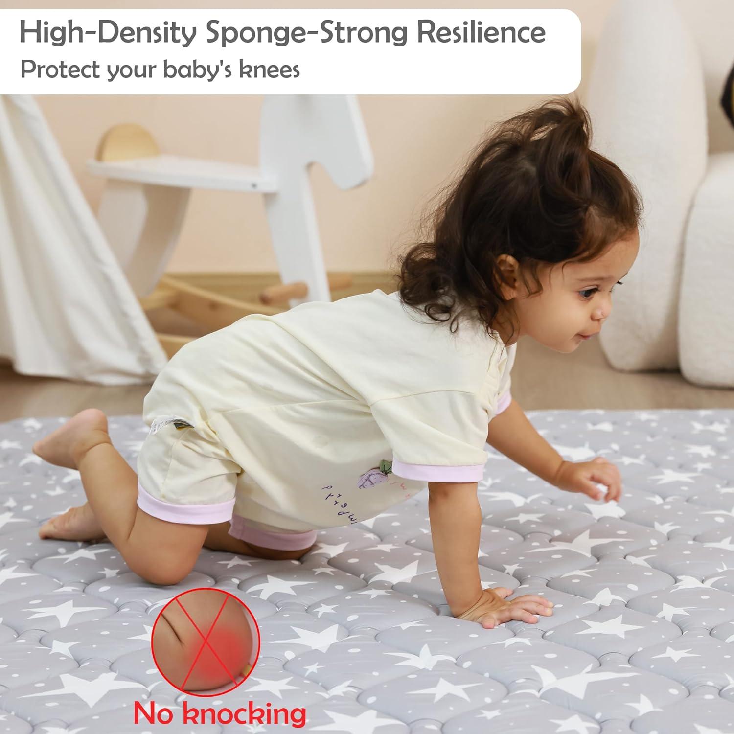 Alfombra de Juego Viviland 127x127 cm Antideslizante Gris