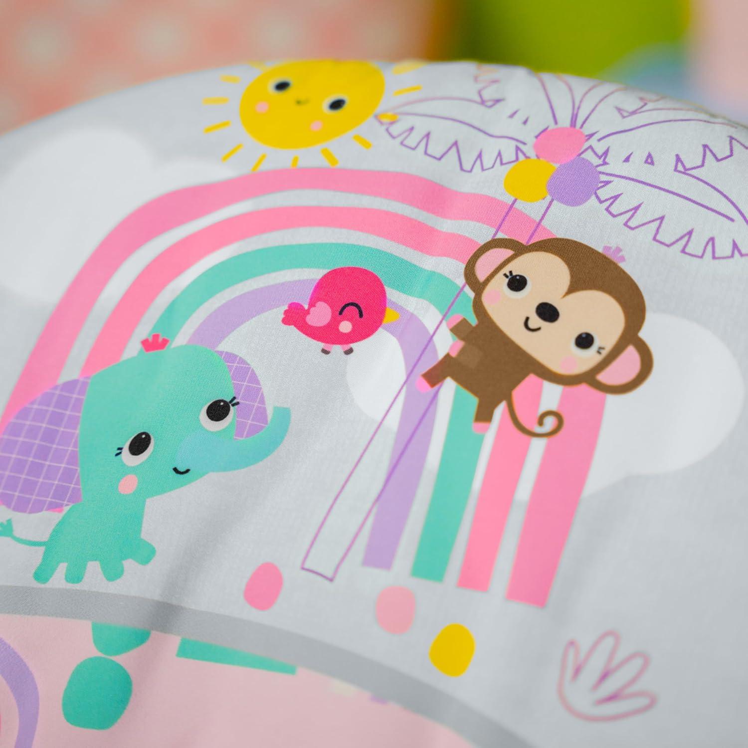 Bouncer Portátil Bright Starts Pink Paradise con Vibraciones