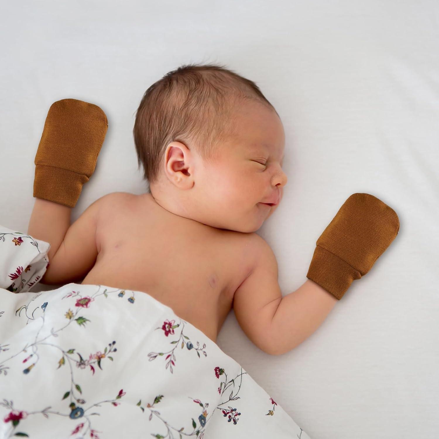 Cuffbow 16 Pares de Manoplas Antirrasguños Bebés 0-6 Meses