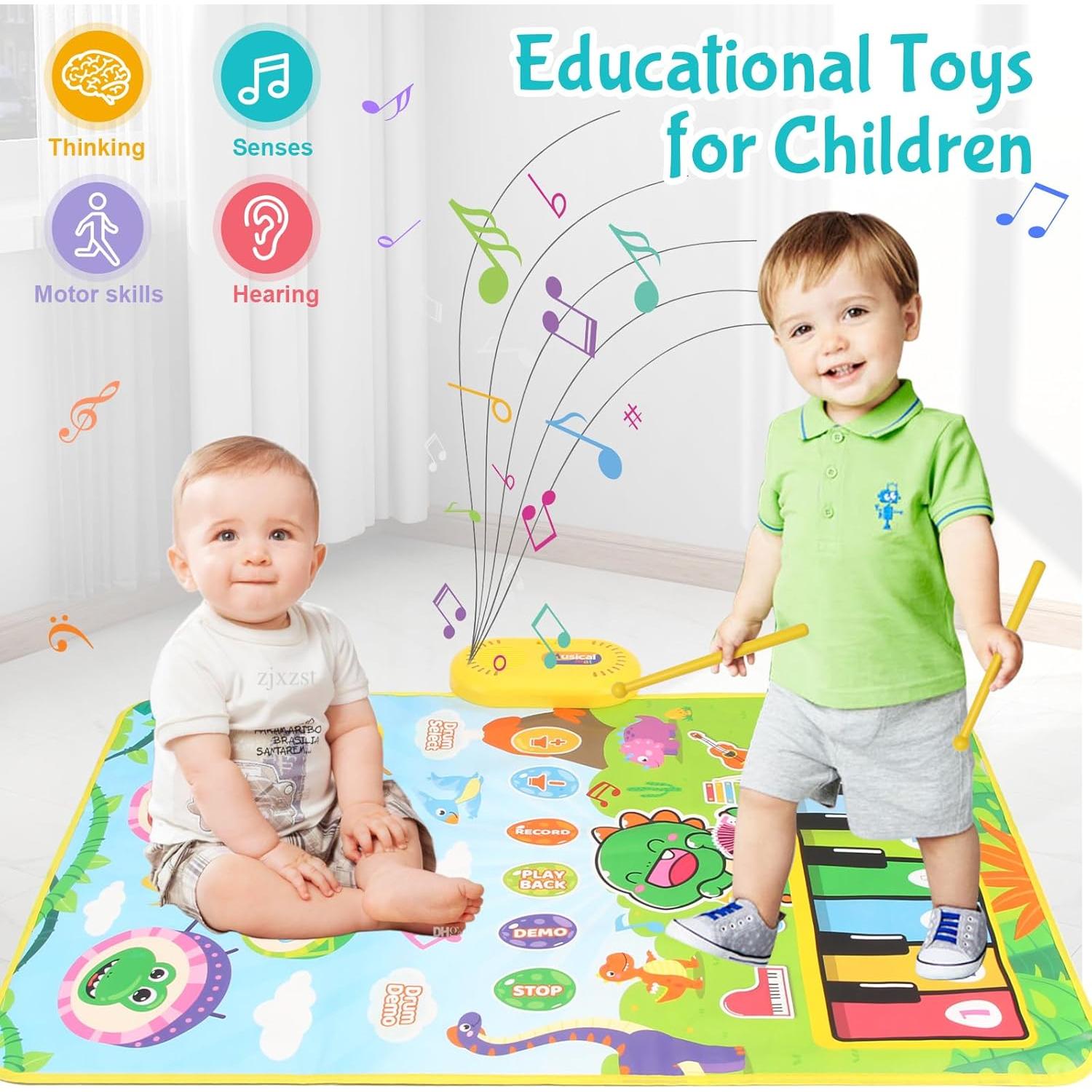 Alfombra Musical Dinosaurio Fuvappil 26.9x30 cm para Bebés