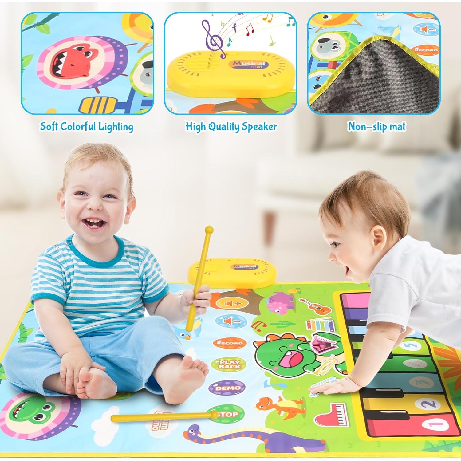 Alfombra Musical Dinosaurio Fuvappil 26.9x30 cm para Bebés