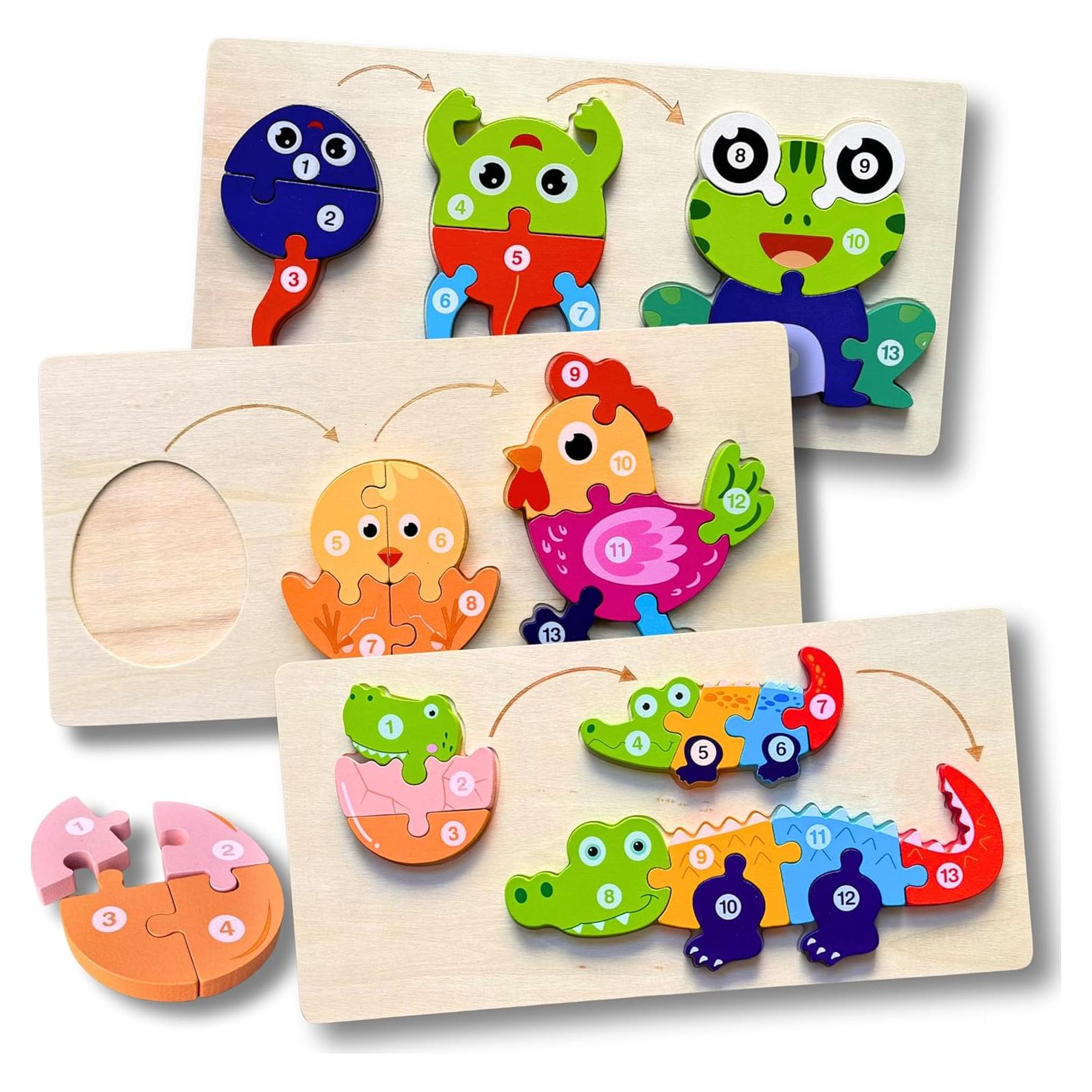 Rompecabezas de Madera Montessori Master Leon - Animales 3pack