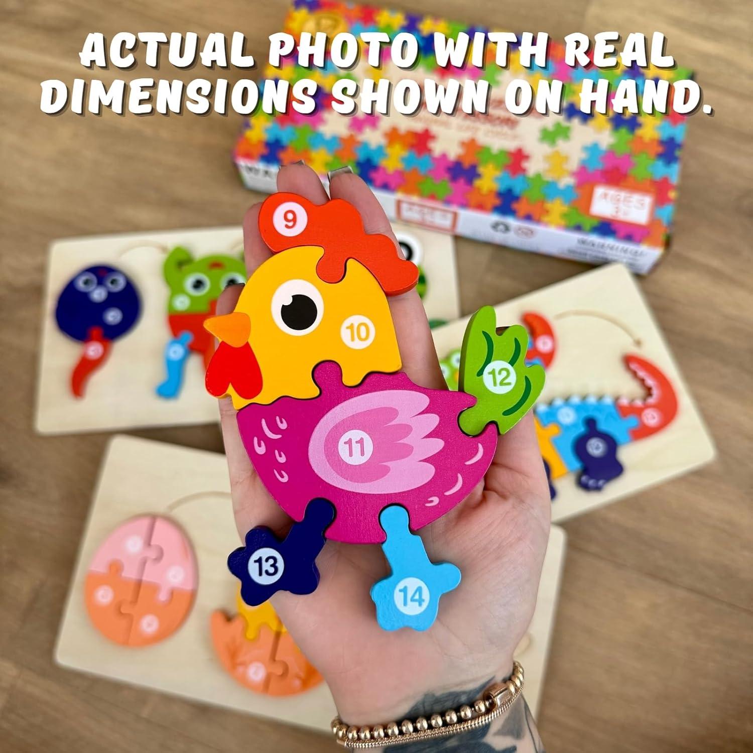 Rompecabezas de Madera Montessori Master Leon - Animales 3pack