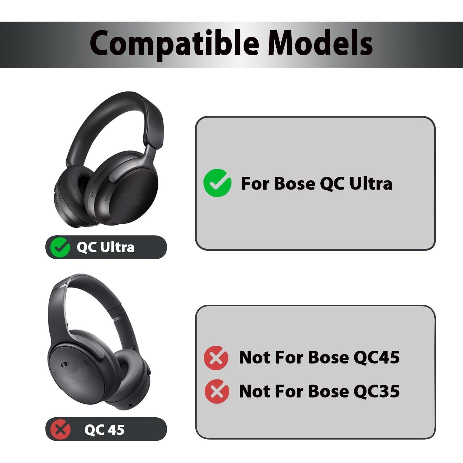 Cojines de Repuesto Adhiper para Auriculares Bose QC Ultra