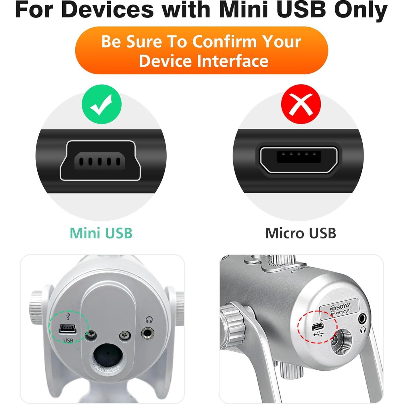 Cable USB 2.0 AGVEE 1m para Micrófonos Blue Yeti y Snowball