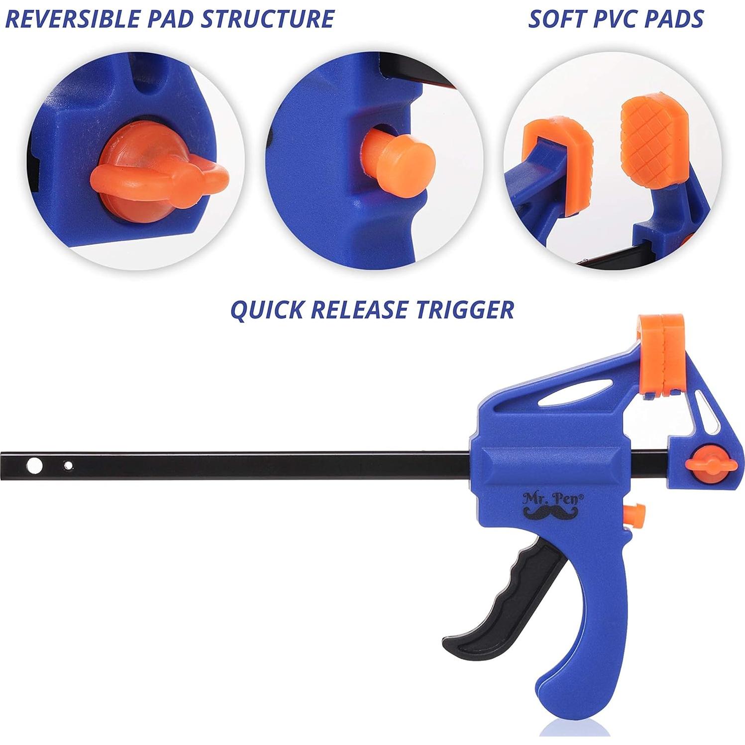 Abrazaderas de Carpintería Mr. Pen 10.16 cm Paquete de 2 Azul