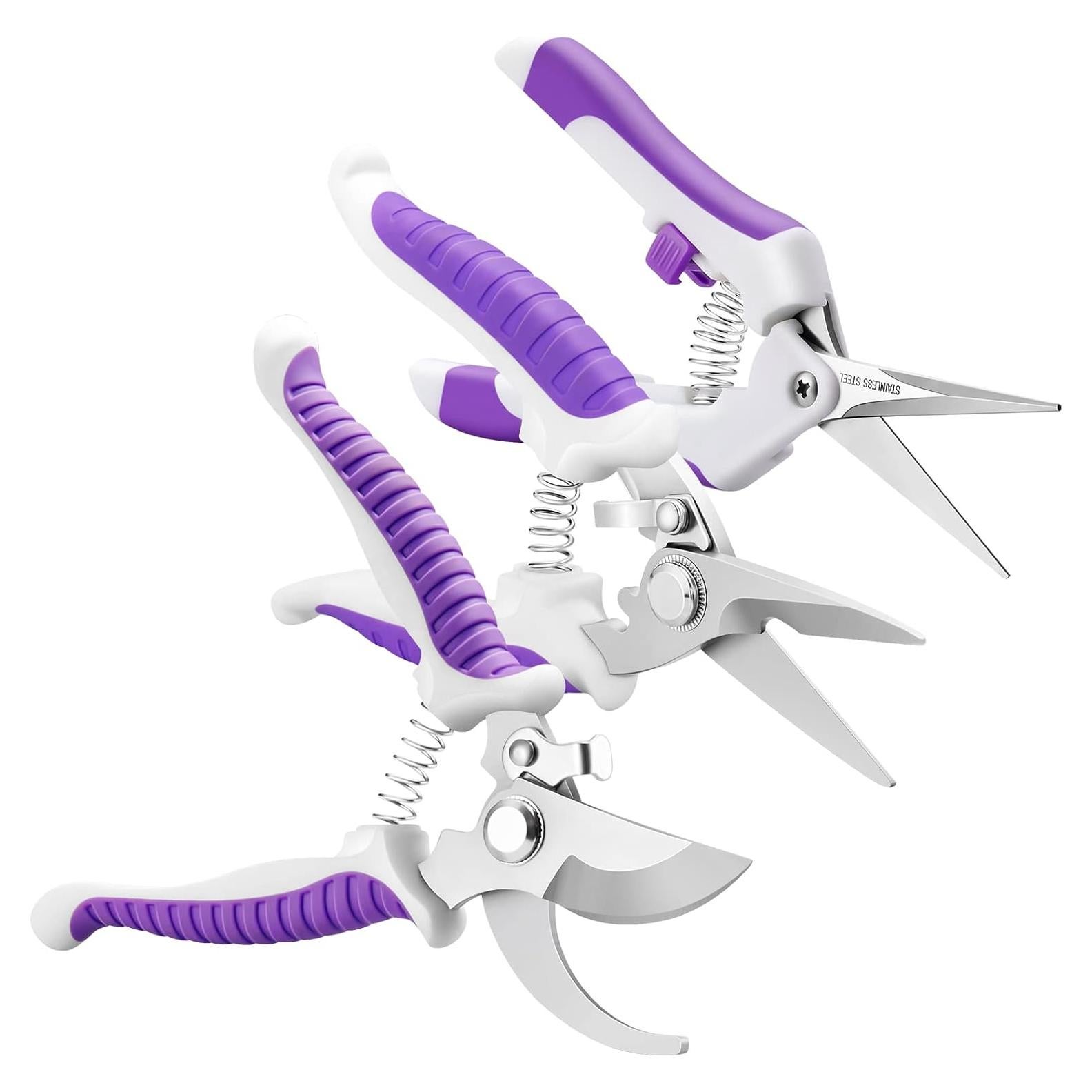 Tijeras de Jardín YANZI Podadora Bypass Acero Inoxidable 3 Pzas