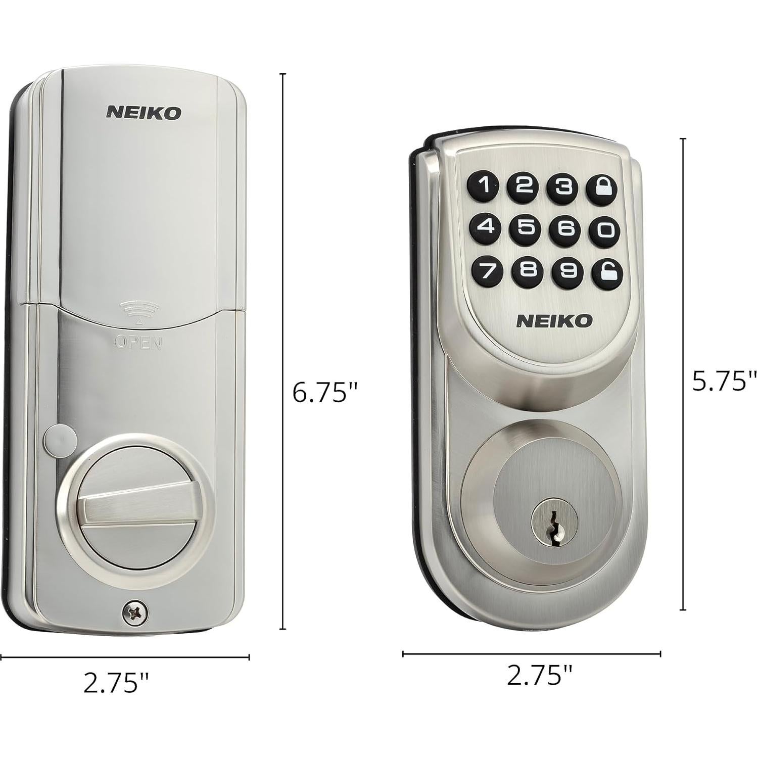 Cerradura Electrónica Sin Llave Neiko 52909A, Plata, 100 Códigos