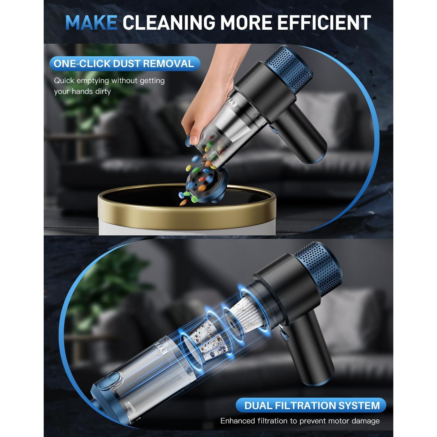 Aspiradora de Mano Inalámbrica EYYA 135C 15000PA Portátil