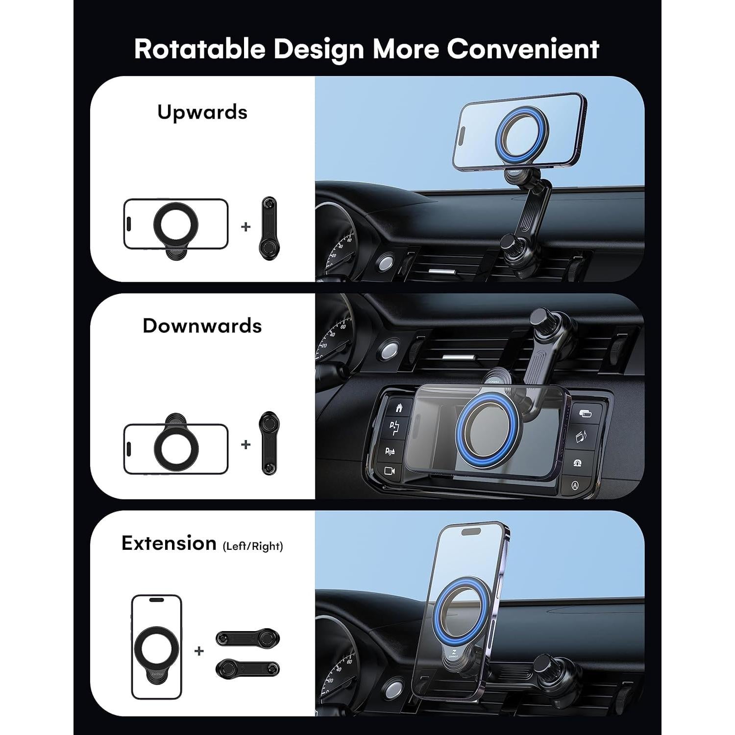 Soporte Magnético para Teléfono en Coche ZEEHOO - Negro