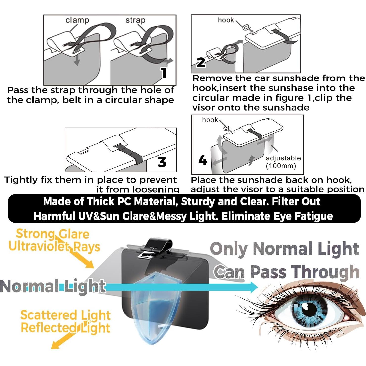 Extensor de Visera Solar Jawploy SD-2305 para SUV y MPV