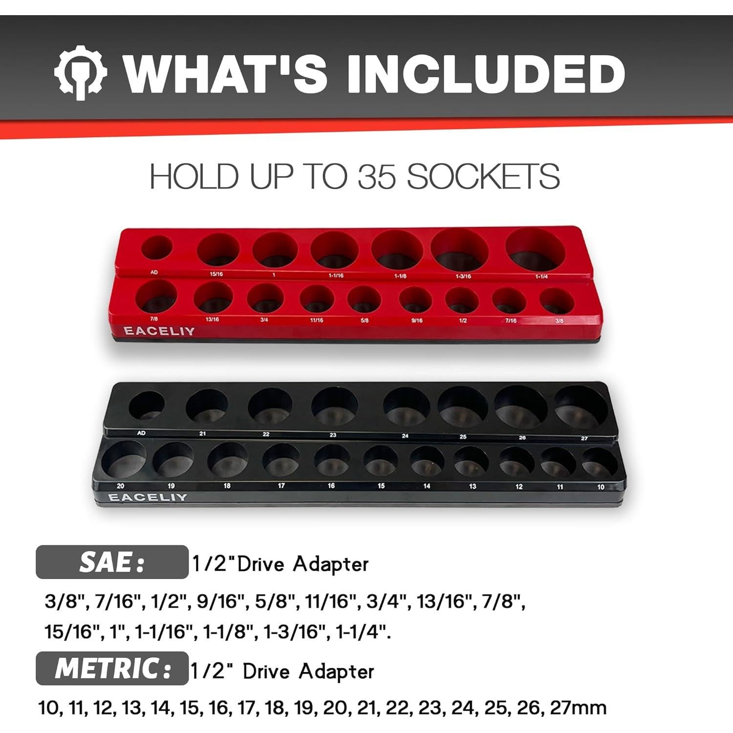 Organizador de Enchufes Magnéticos EACELIY 2 Piezas 1/2"