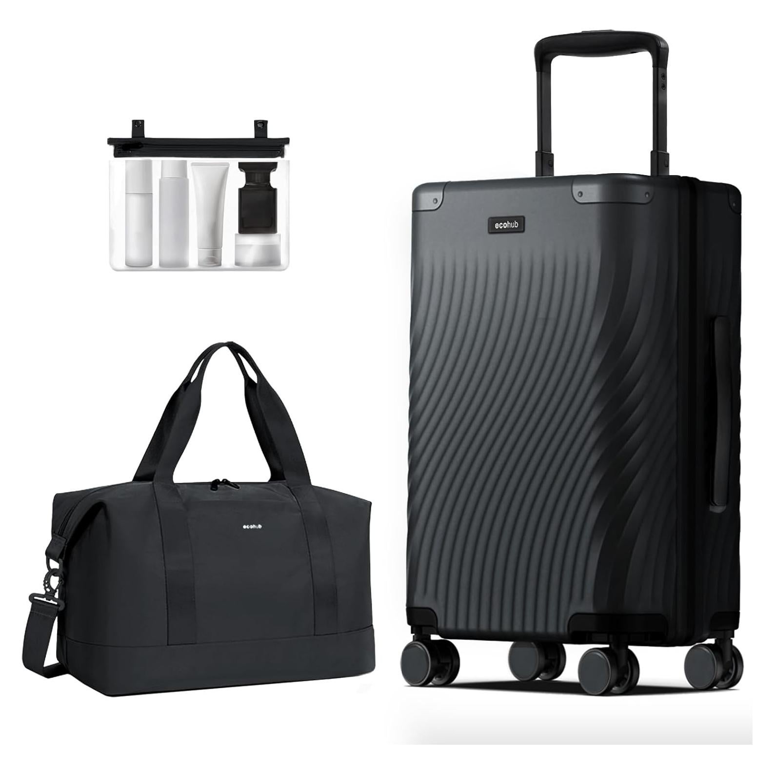 Maleta de Mano Expandible ECOHUB 20" Negra con Duffel