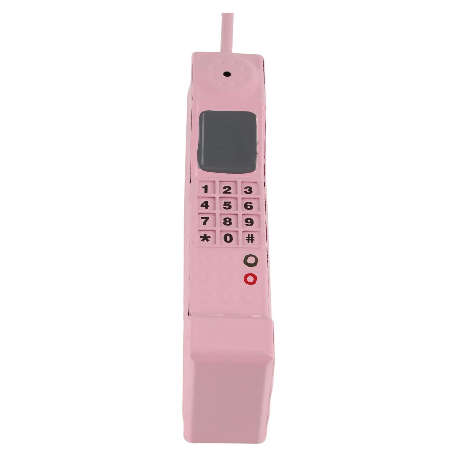 Adorno Teléfono Celular Retro Vintage Hierro Rosa 32x4x7cm