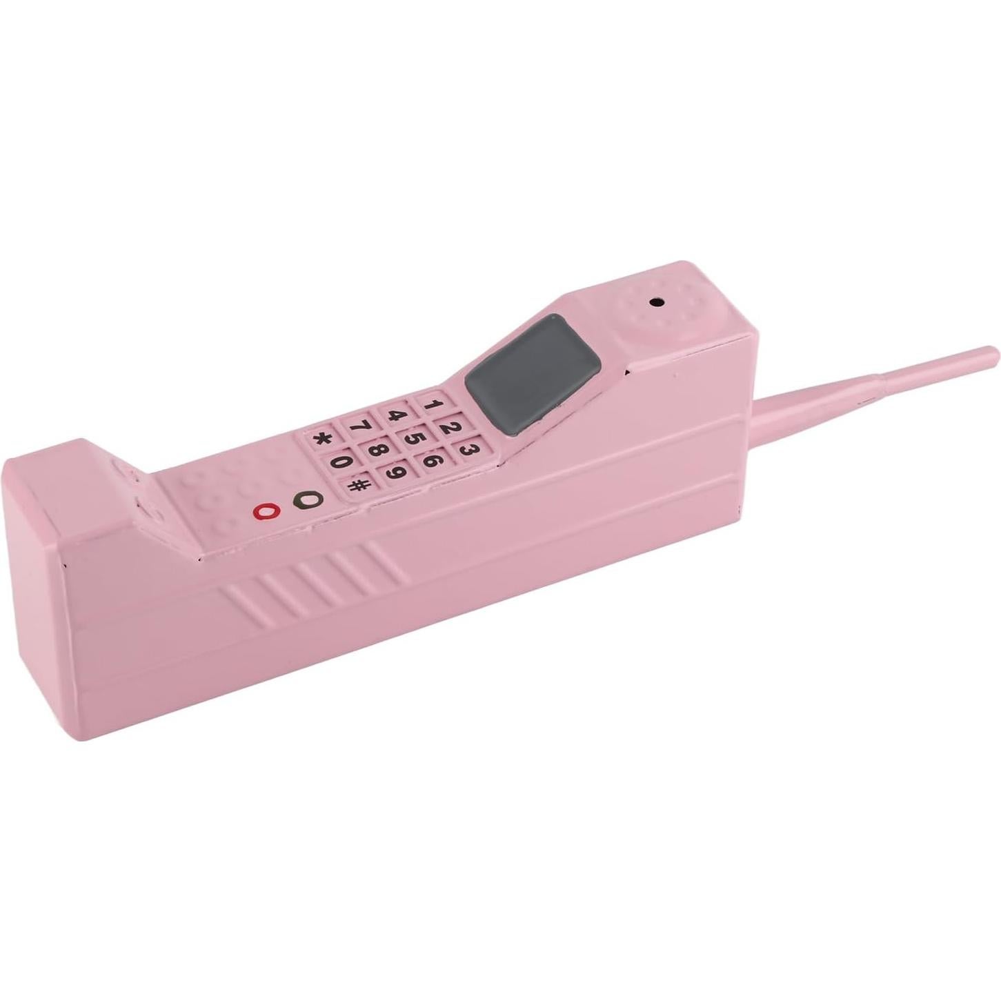 Adorno Teléfono Celular Retro Vintage Hierro Rosa 32x4x7cm