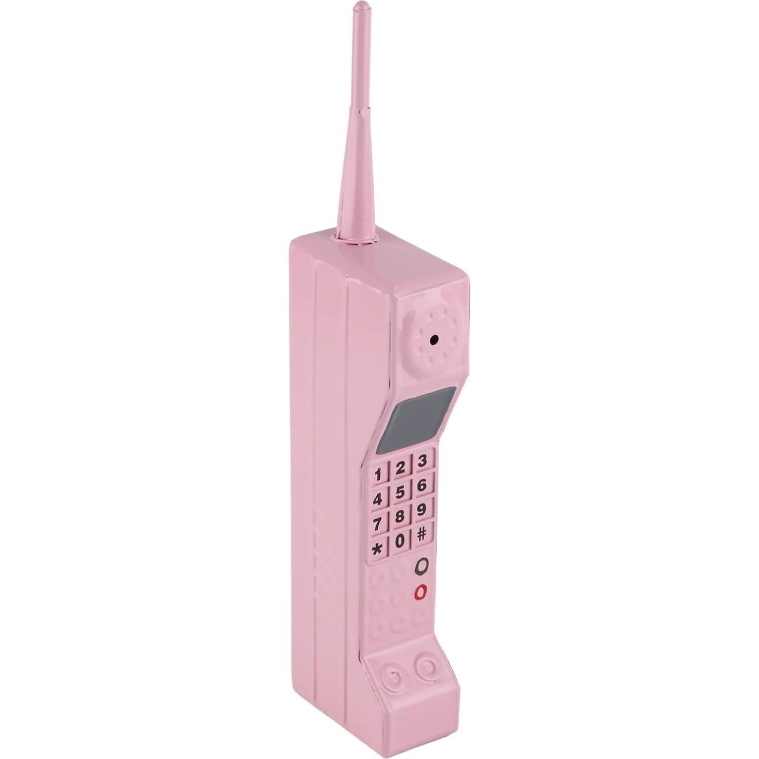 Adorno Teléfono Celular Retro Vintage Hierro Rosa 32x4x7cm