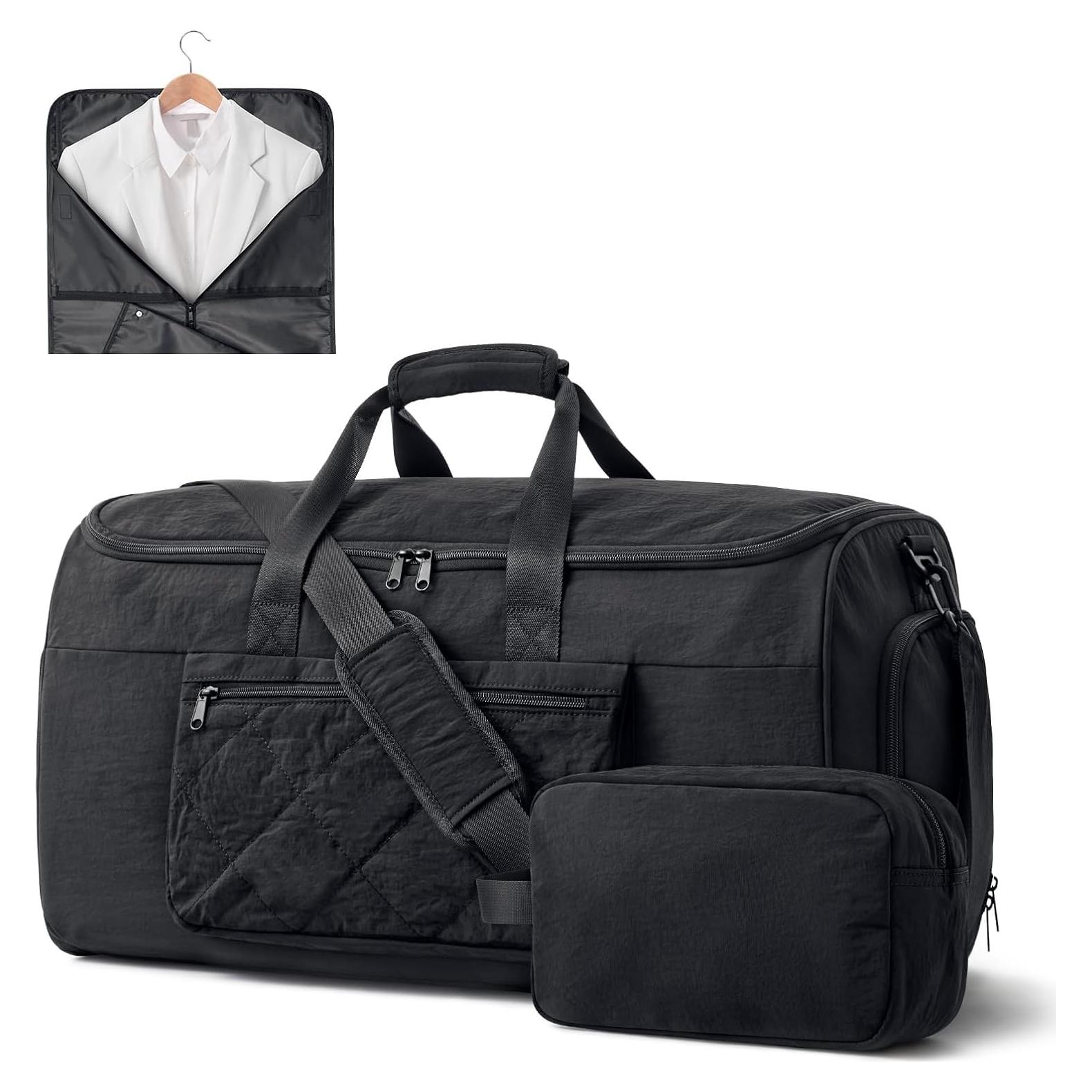 Bolsa Duffle S-ZONE 50L Negra 2 en 1 con Bolsa de Aseo