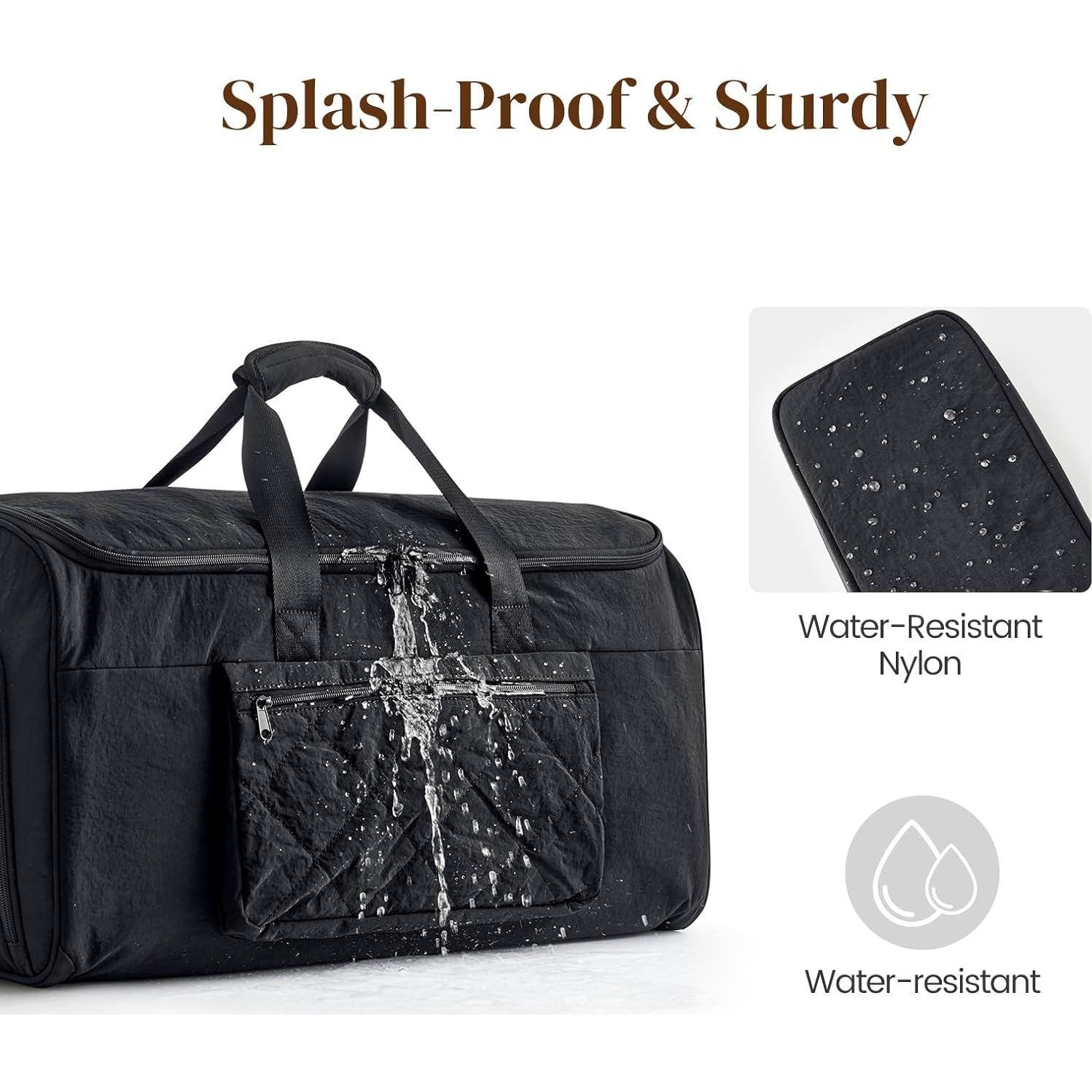 Bolsa Duffle S-ZONE 50L Negra 2 en 1 con Bolsa de Aseo