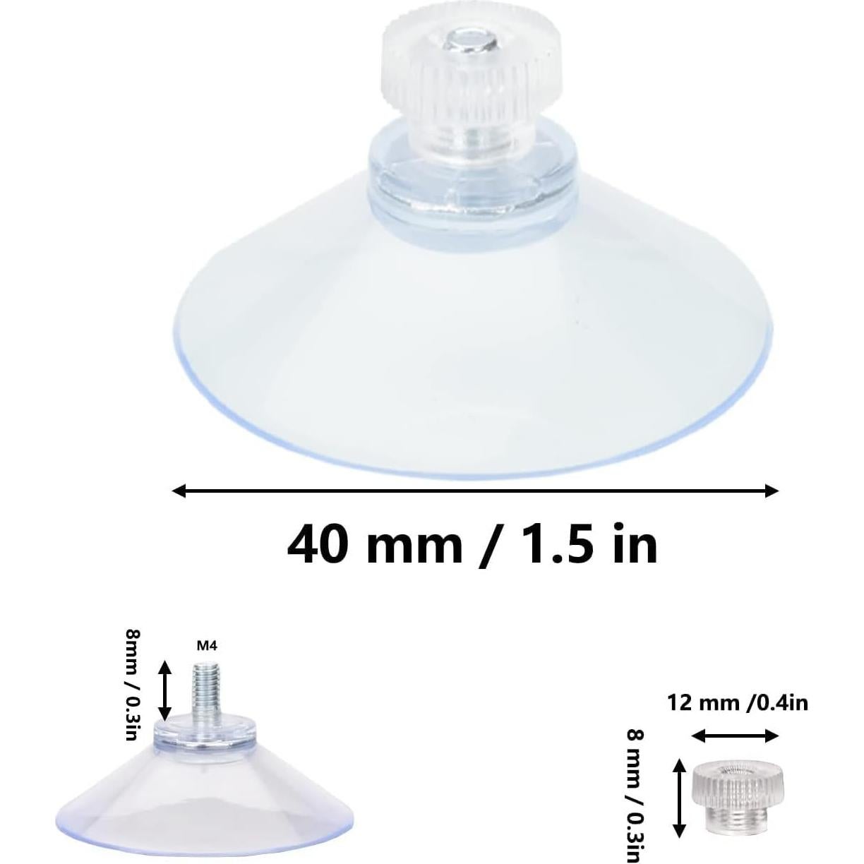 Ventosas de Succión AccEncyc 40 mm Transparentes 12 Pcs