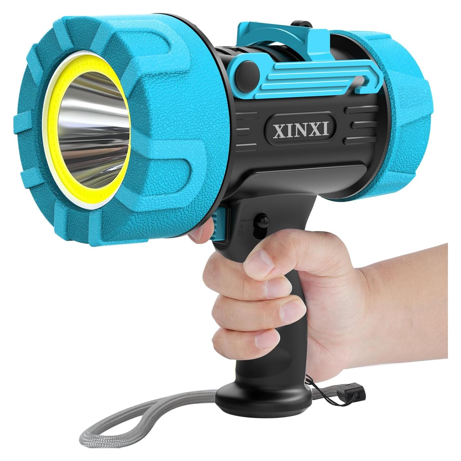 Linterna Recargable XINXI COB IP67 Azul 6 Modos 5000mAh