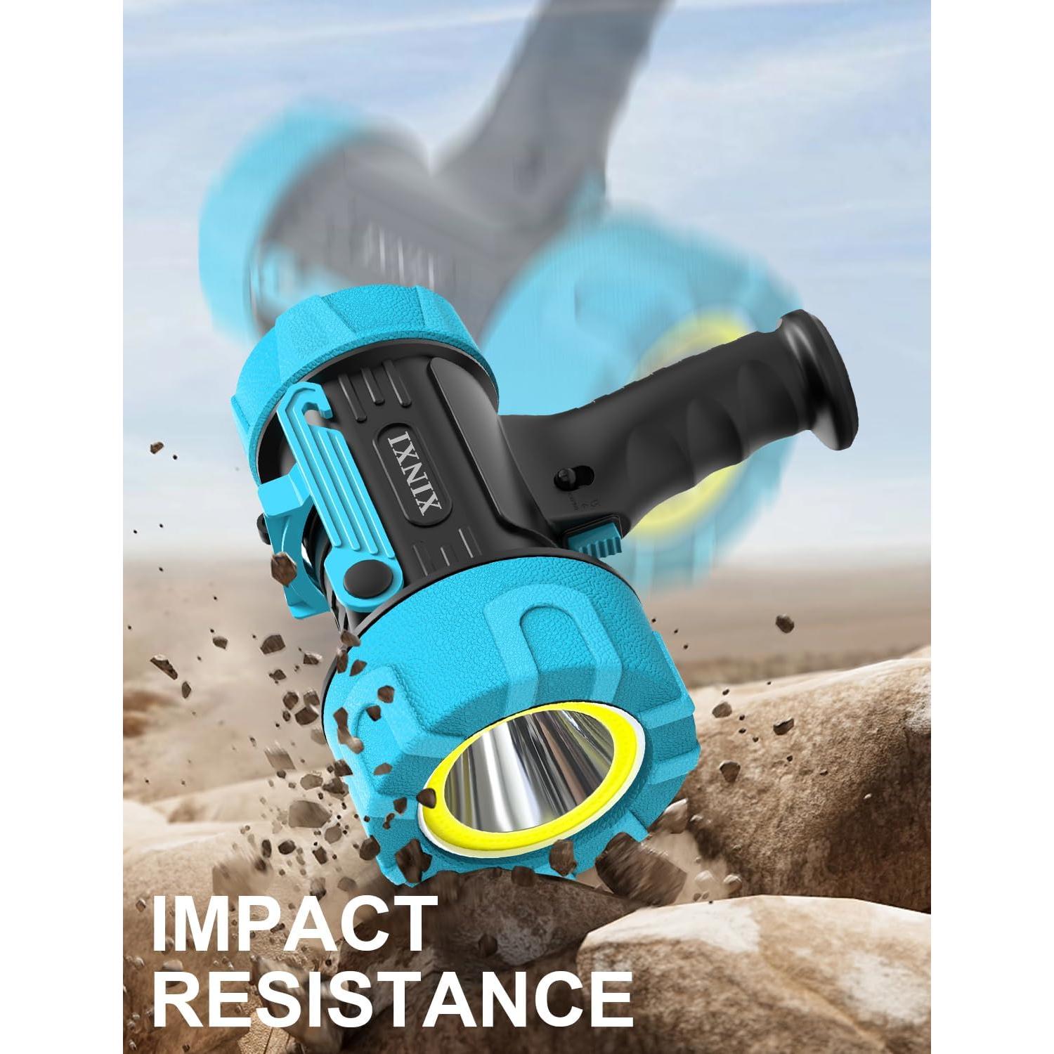 Linterna Recargable XINXI COB IP67 Azul 6 Modos 5000mAh