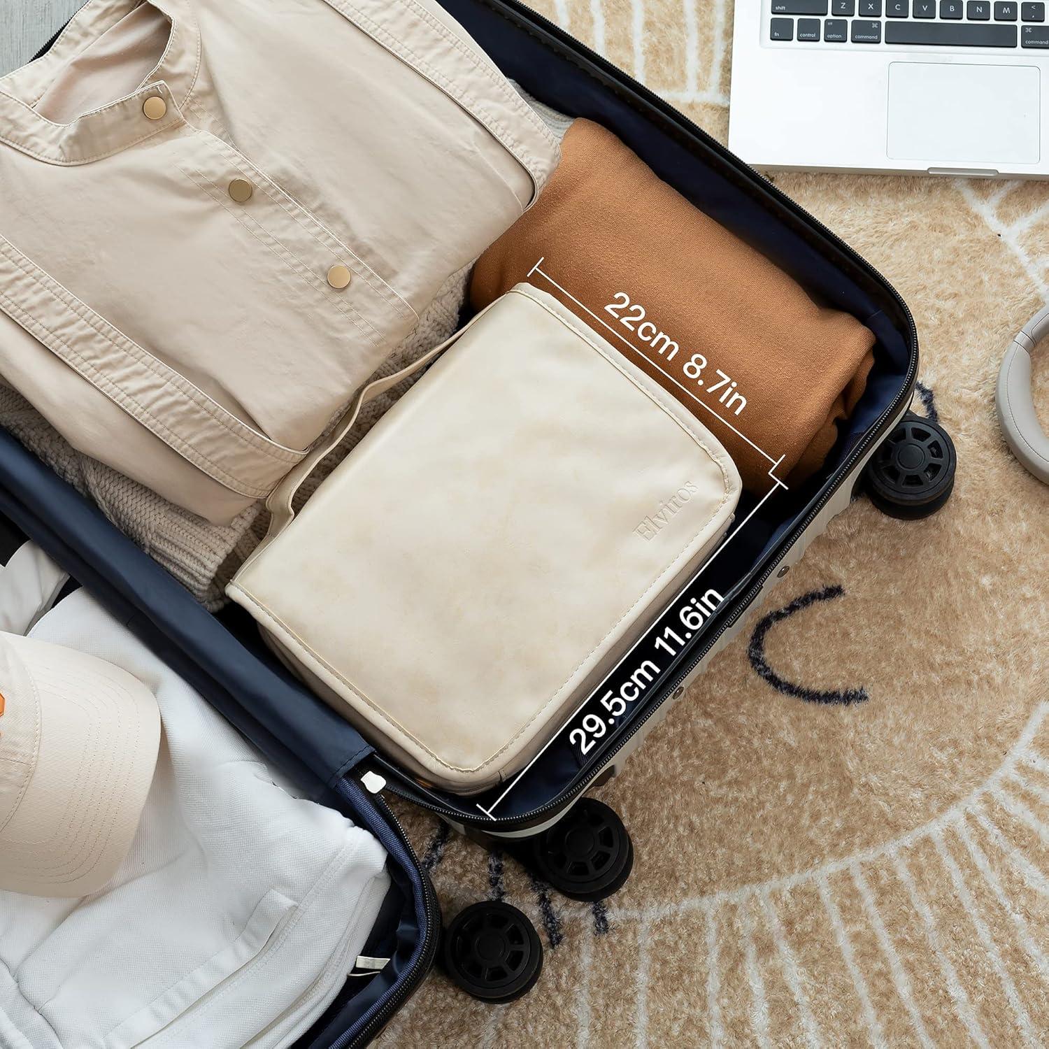 Bolsa de Aseo Colgante Elviros Beige 3 en 1 Impermeable