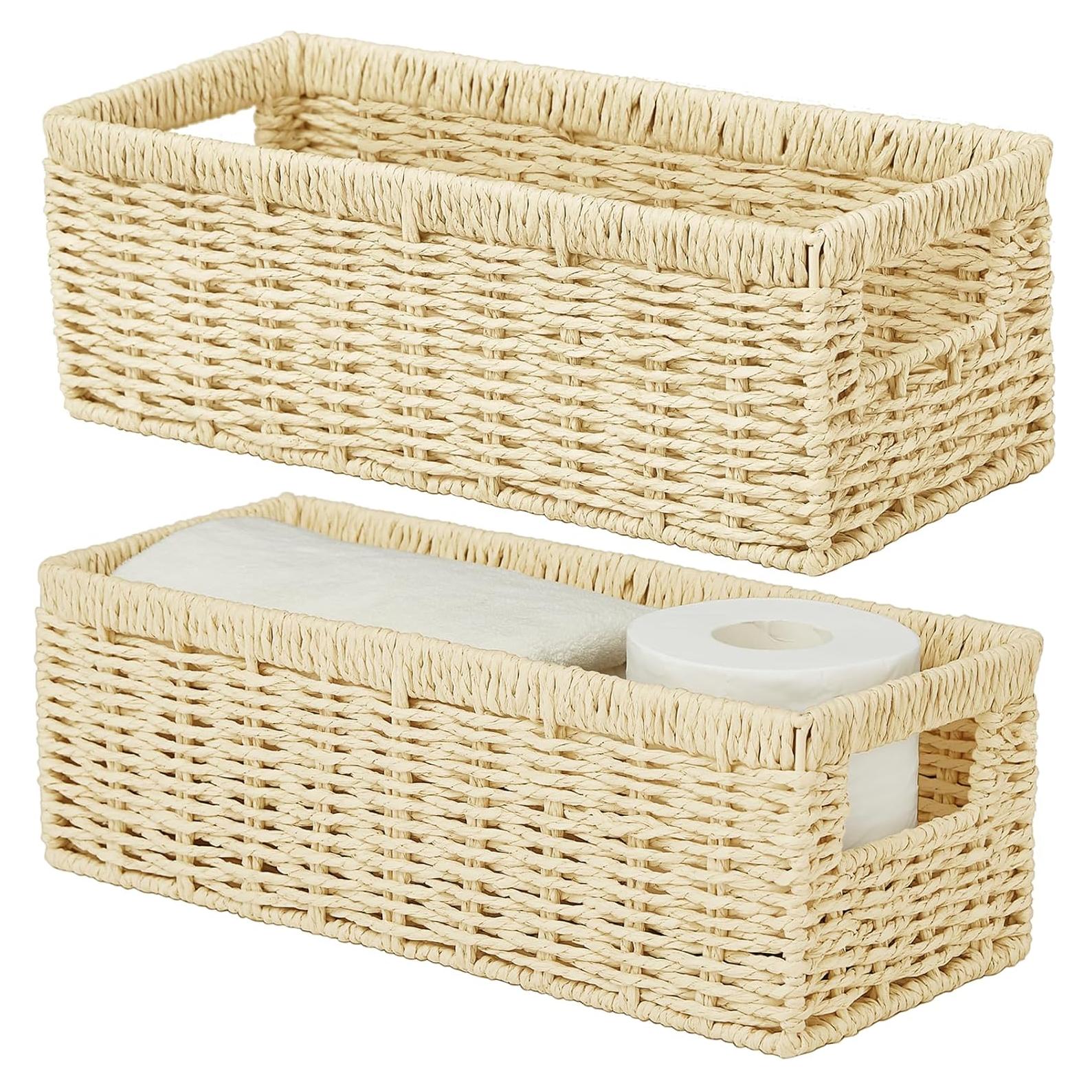 Cesta de Almacenamiento Vagusicc - Juego de 2, Mimbre Natural