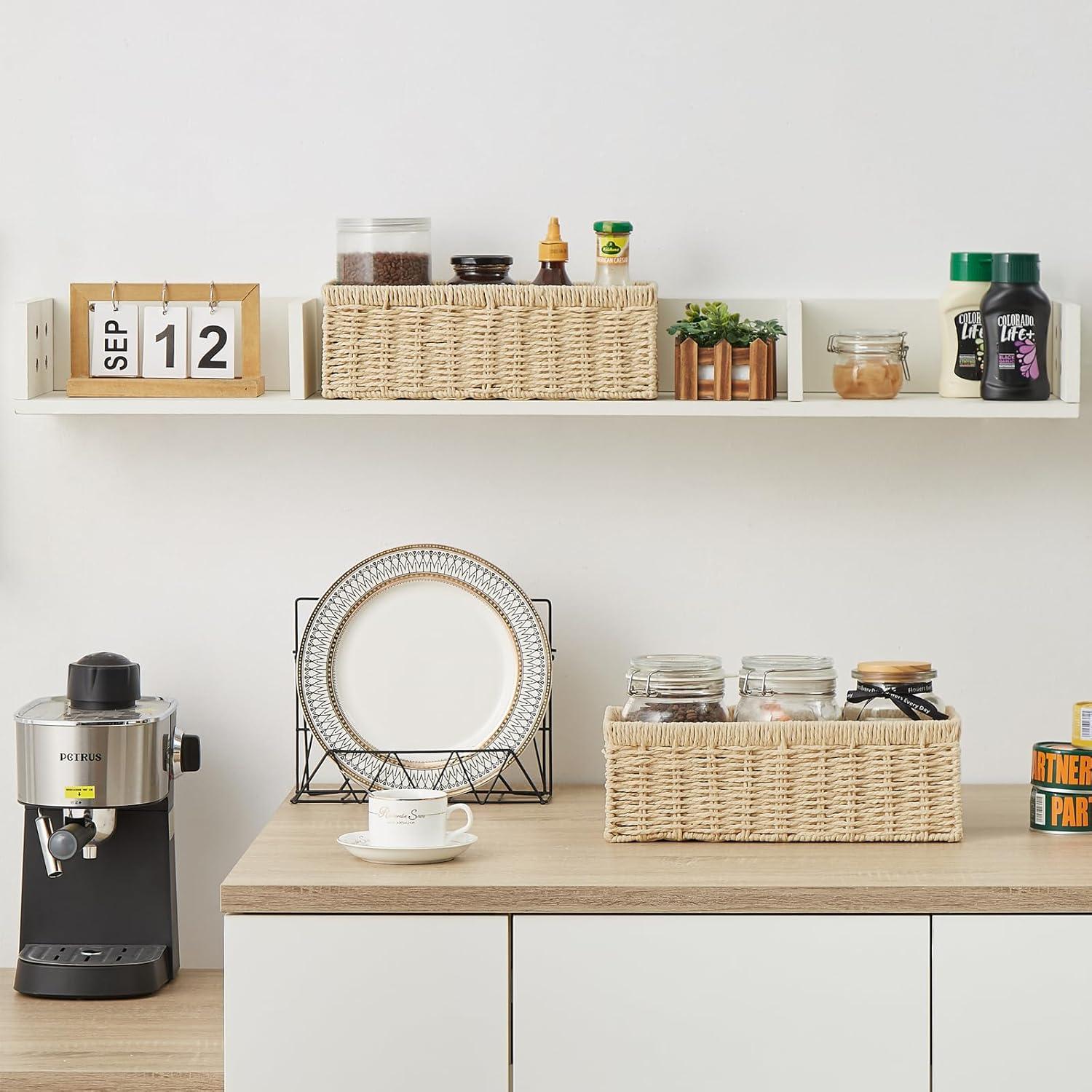 Cesta de Almacenamiento Vagusicc - Juego de 2, Mimbre Natural