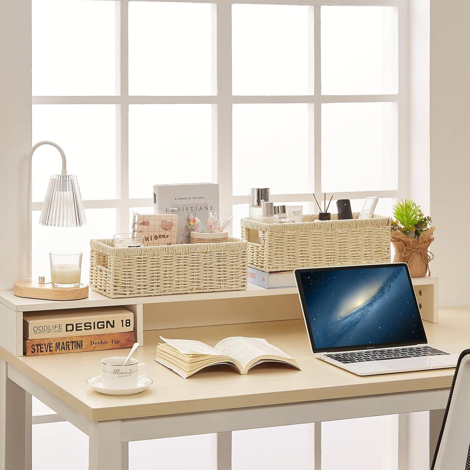 Cesta de Almacenamiento Vagusicc - Juego de 2, Mimbre Natural