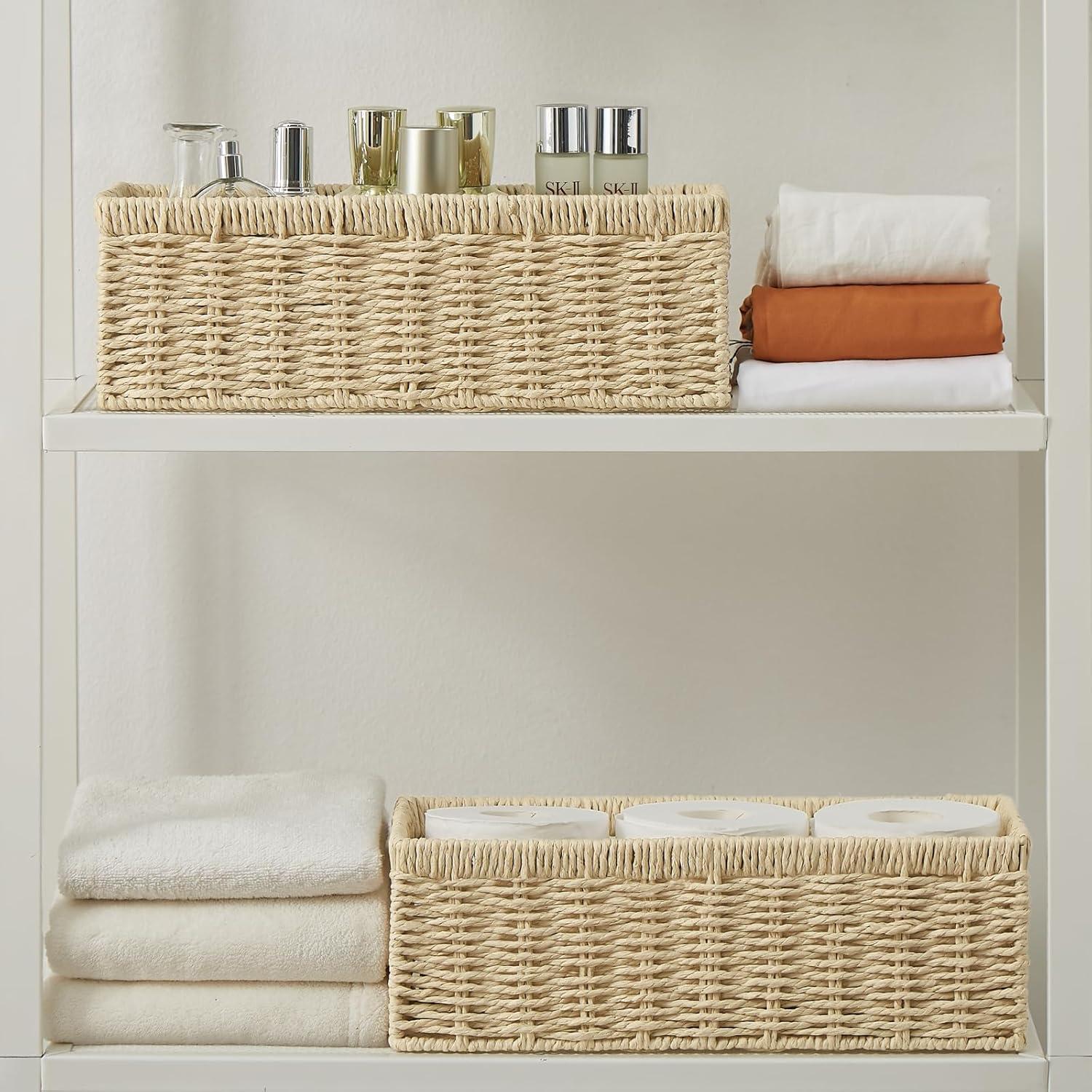 Cesta de Almacenamiento Vagusicc - Juego de 2, Mimbre Natural