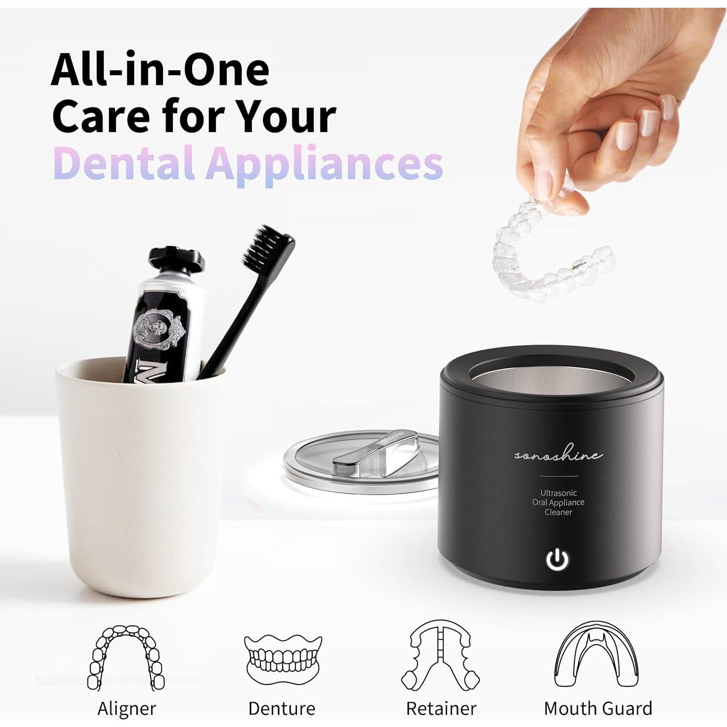 Limpiador Ultrasónico Shinchie SonoShine para Dentaduras y Alineadores