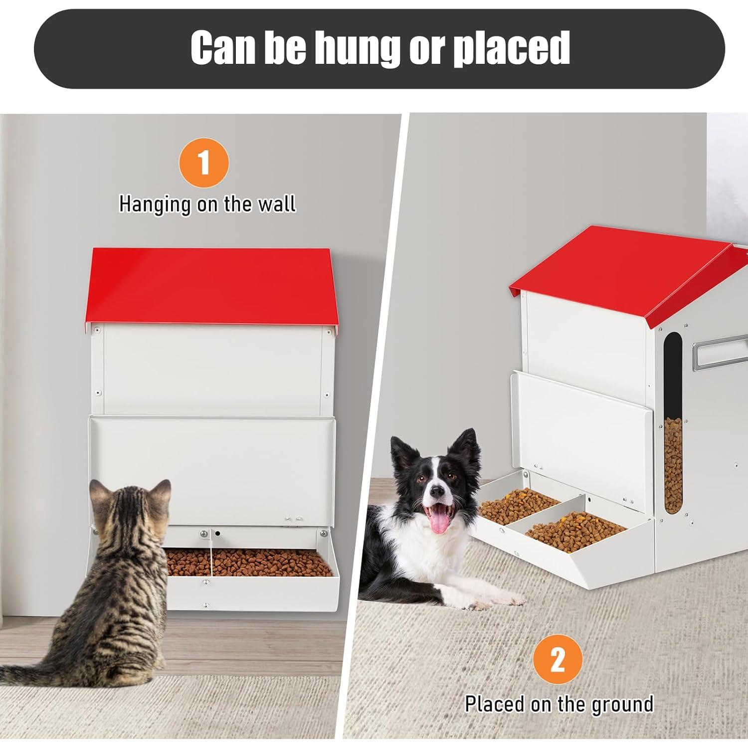 Comedero Automático Doble PAULOZYN 12L para Gatos y Perros